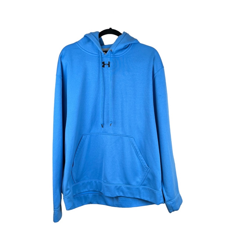 UNDER ARMOUR Men’s Electric Blue Solid Fleece Pullover Hoodie Size XL